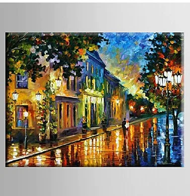 Abstract Night View Scene Canvas Painting Oil  Print Wall Art Picture Home Decor